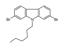 2,7-二溴-N-己基咔唑结构式