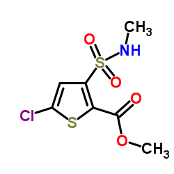 5-氯-3-[(甲基氨基)磺酰基]噻吩-2-羧酸甲酯结构式