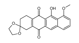 2,2-ethylenedioxy-6-hydroxy-7-methoxy-1,2,3,4-tetrahydronaphthacene-5,12-dione结构式