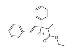 3-hydroxy-2-methyl-3,5-diphenyl-pent-4-enoic acid ethyl ester Structure