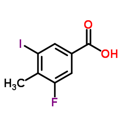 3-氟-4-甲基-5-碘苯甲酸结构式