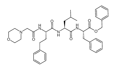 (S)-苄基2-((S)-4-甲基-2-((S)-2-(2-吗啉油布乙酰氨基)-4-苯基丁酰胺基)戊酰氨基)-3-苯基丙结构式