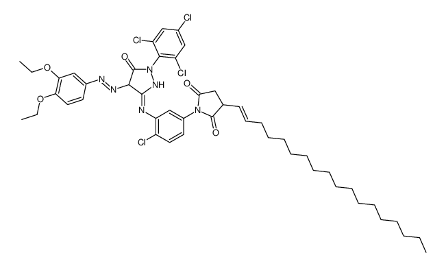1-[4-chloro-3-[[4-[(3,4-diethoxyphenyl)diazenyl]-5-oxo-1-(2,4,6-trichlorophenyl)-4H-pyrazol-3-yl]amino]phenyl]-3-octadec-1-enylpyrrolidine-2,5-dione Structure