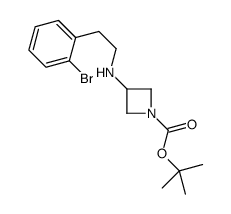 1-Boc-3-[2-(2-溴苯基)-乙基氨基]-氮杂丁烷结构式