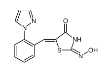 4(5H)-Thiazolone, 2-(hydroxyamino)-5-[[2-(1H-pyrazol-1-yl)phenyl]methylene]-, (5Z)结构式