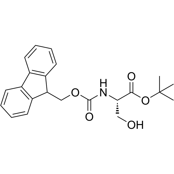 N-(9-芴甲氧羰基)-L-丝氨酸叔丁酯结构式