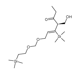 (R,Z)-4-(hydroxymethyl)-5-(trimethylsilyl)-7-((2-(trimethylsilyl)ethoxy)methoxy)hept-5-en-3-one结构式