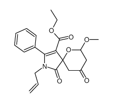 2-allyl-4-ethoxycarbonyl-7-methoxy-1,9-dioxo-3-phenyl-6-oxa-2-azaspiro<4,5>dec-3-ene Structure