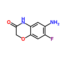 7-氟-6-氨基-2H-1,4-苯并恶嗪-3(4H)-酮结构式