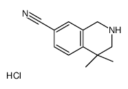 4,4-dimethyl-1,2,3,4-tetrahydroisoquinoline-7-carbonitrile hydrochloride structure