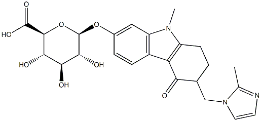 2,3,4,9-四氢-9-甲基-3-[(2-甲基-1H-咪唑-1-基)甲基]-4-氧代-1H-咔唑-7-基 BETA-D-吡喃葡糖苷酸结构式