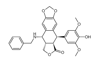 4'-O-demethyl-4β-(benzylamino)-4-desoxypodophyllotoxin Structure