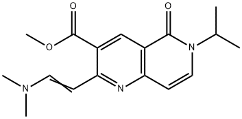 2-[(E)-2-(二甲基氨基)乙烯基]-6-异丙基-5-氧代-5,6-二氢-(口+奈)啶-3-甲酸甲酯结构式