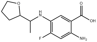 2-Amino-4-fluoro-5-[1-(tetrahydro-furan-2-yl)-ethylamino]-benzoic acid Structure