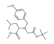 N-p-methoxybenzyl-N-(1-tert-butoxy-acet-2-yl)-(S)-leucine methyl ester结构式