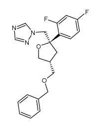 1-(((2R,4R)-4-((benzyloxy)methyl)-2-(2,4-difluorophenyl)tetrahydrofuran-2-yl)methyl)-1H-1,2,4-triazole结构式