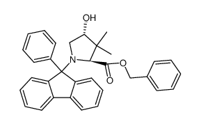 (2S,4R)-3,3-dimethyl-4-hydroxy-N-(9-phenylfluoren-9-yl)proline benzyl ester结构式