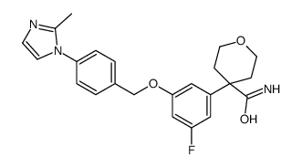 4-[3-fluoro-5-[[4-(2-methylimidazol-1-yl)phenyl]methoxy]phenyl]oxane-4-carboxamide结构式