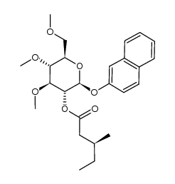 naphthyl 2-O-(3-(S)-methylpentanoyl)-3,4,6-tri-O-methyl-β-D-glucopyranoside结构式