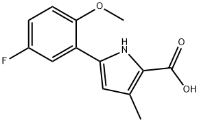 5-(5-氟-2-甲氧基苯基)-3-甲基-1H-吡咯-2-羧酸结构式