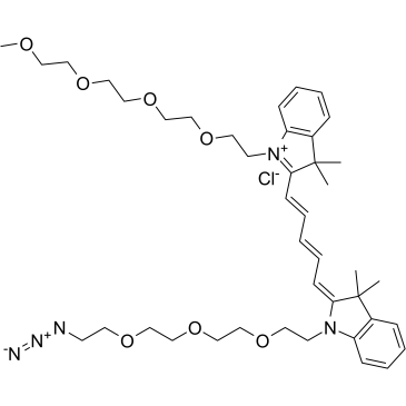 N-(m-PEG4)-N'-(azide-PEG3)-Cy5结构式