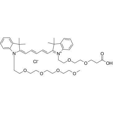 N-(m-PEG4)-N'-(PEG2-acid)-Cy5结构式