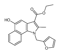 1-furfuryl-3-ethoxycarbonyl-5-hydroxy-2-methyl-benz[g]indole结构式