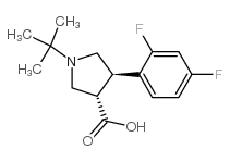 (3S,4R)-1-tert-Butyl-4-(2,4-difluorophenyl)pyrrolidine-3-carboxylic acid Structure