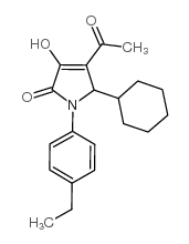 2H-Pyrrol-2-one, 4-acetyl-5-cyclohexyl-1-(4-ethylphenyl)-1,5-dihydro-3-hydroxy- Structure