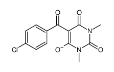5-(4-chlorobenzoyl)-1,3-dimethyl-2,6-dioxopyrimidin-4-olate结构式