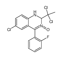 6-chloro-2-(1,1-dichloro-ethyl)-4-(2-fluoro-phenyl)-1,2-dihydro-quinazoline 3-oxide结构式