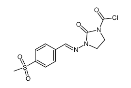 3-(4-methanesulfonyl-benzylideneamino)-2-oxo-imidazolidine-1-carbonyl chloride Structure