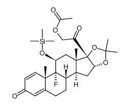 11β-trimethylsiloxy-21 -acetoxy-16α,17α-isopropylidenedioxy-9α-fluoro-pregna-1,4-diene-3,20-dione Structure