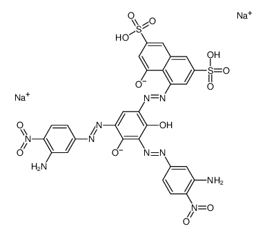 disodium 4-[[3,5-bis[(3-amino-4-nitrophenyl)azo]-2,4-dihydroxyphenyl]azo]-5-hydroxynaphthalene-2,7-disulphonate结构式