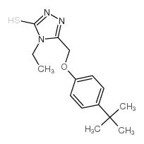 5-[(4-叔丁基苯氧基)甲基]-4-乙基-4H-1,2,4-噻唑-3-硫醇结构式