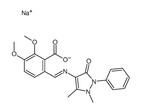 sodium 6-[(1,5-dimethyl-3-oxo-2-phenyl-pyrazol-4-yl)iminomethyl]-2,3-d imethoxy-benzoate Structure