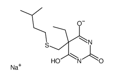 sodium,5-ethyl-5-(3-methylbutylsulfanylmethyl)pyrimidin-3-ide-2,4,6-trione Structure