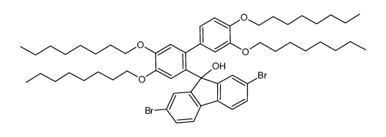 2,7-dibromo-9-(4,5,3',4'-tertrakis(octyloxy)biphenyl-2-yl)-9H-fluoren-9-ol Structure