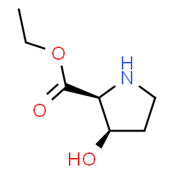 D-Proline, 3-hydroxy-, ethyl ester, (3S)-rel- (9CI)结构式
