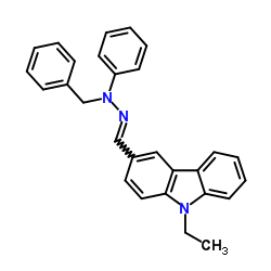 9-乙基咔唑-3-甲醛-N-苄基-N-苯腙结构式