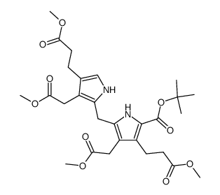 tert-butyl 4-(2-methoxy-2-oxoethyl)-5-((3-(2-methoxy-2-oxoethyl)-4-(3-methoxy-3-oxopropyl)-1H-pyrrol-2-yl)methyl)-3-(3-methoxy-3-oxopropyl)-1H-pyrrole-2-carboxylate Structure