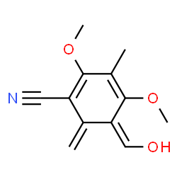1,3-Cyclohexadiene-1-carbonitrile,5-(hydroxymethylene)-2,4-dimethoxy-3-methyl-6-methylene-,(5Z)-(9CI) Structure