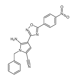 2-amino-1-benzyl-3-[5-(p-nitrophenyl)-1,2,4-oxadiazol-3-yl]pyrrole-5-carbonitrile结构式