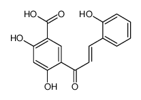 2,4-Dihydroxy-5-(3-(2-hydroxyphenyl)-1-oxo-2-propenyl)benzoic acid structure