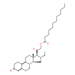 16alpha-ethyl-21-hydroxy-19-norpregna-4,9-diene-3,20-dione laurate结构式