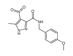 N-[(4-methoxyphenyl)methyl]-5-methyl-4-nitro-1H-pyrazole-3-carboxamide Structure