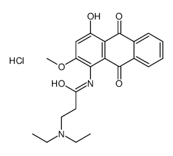 1-(omega-diethylaminopropylamide)-2-methoxy-4-hydroxy-9,10-anthracenedione结构式