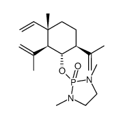 1,3-dimethyl-2-(((1S,2S,3S,6S)-3-methyl-2,6-di(prop-1-en-2-yl)-3-vinylcyclohexyl)oxy)-1,3,2-diazaphospholidine 2-oxide Structure