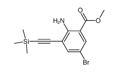 2-amino-5-bromo-3-trimethylsilanylethynyl-benzoic acid methyl ester结构式