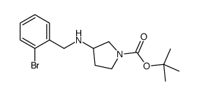 3-(2-溴苄氨基)-吡咯烷-1-羧酸叔丁酯结构式